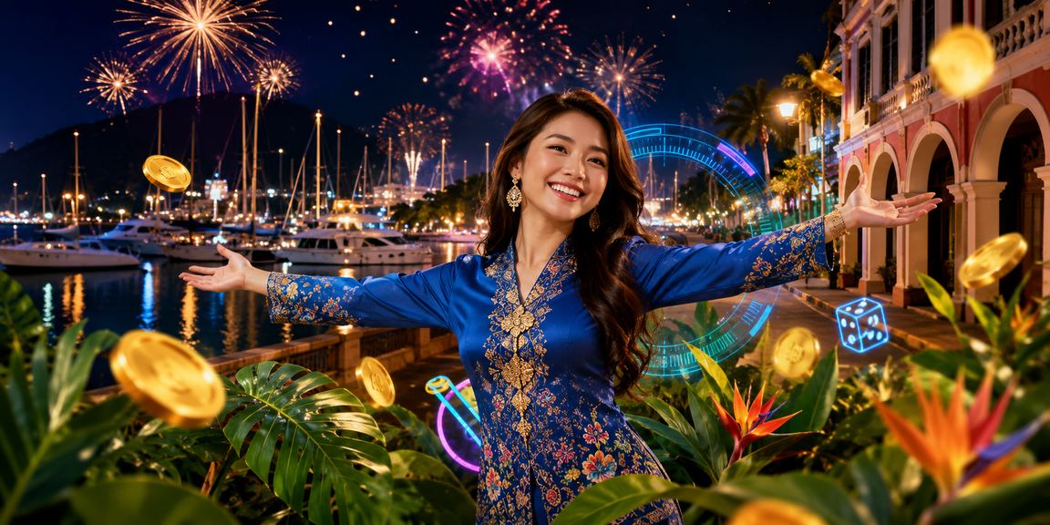 Pengguna peluang888 Langkawi memakai baju kurung membuat deposit bonus dalam talian